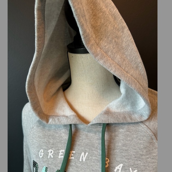 NFL, GREEN BAY PACKERS WOMEN'S GREY HOODED SWEATSHIRT, NWT, Medium - Picture 8 of 13